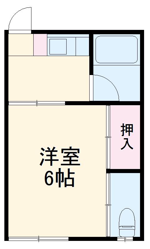 第6美多摩(ワンルーム/1階)の間取り写真