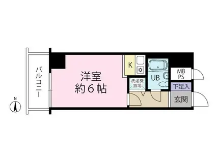 アーバンヒルズ本厚木(ワンルーム/5階)の間取り写真