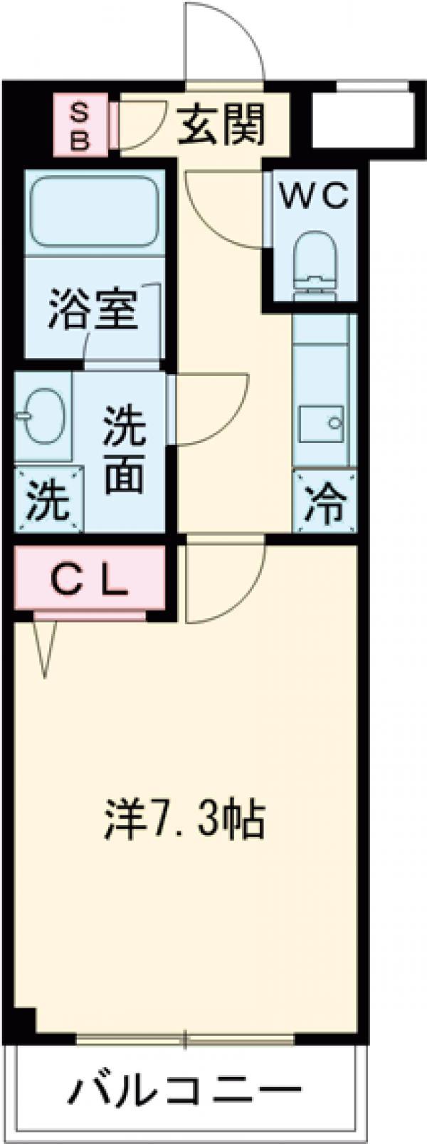 クレヴィスタ柴又(1K/2階)の間取り写真