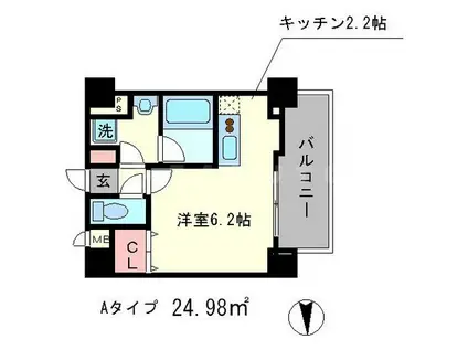 ALTA京都堀川ウィンドア(ワンルーム/3階)の間取り写真