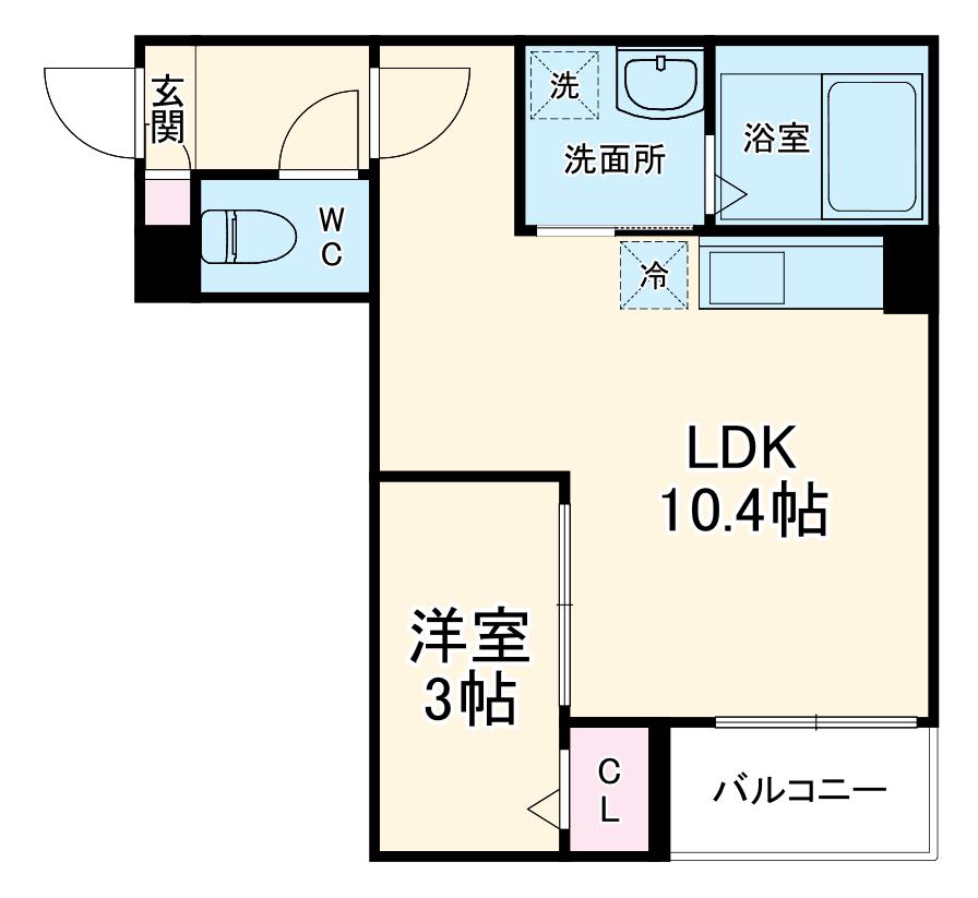 JACK HOSHO2(1LDK/1階)の間取り写真