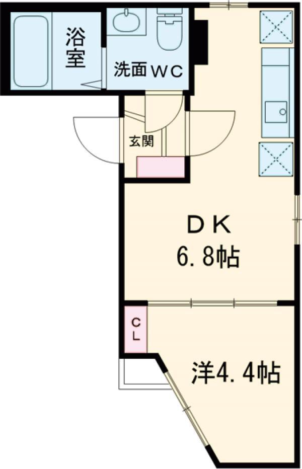 ホライゾン3(1DK/4階)の間取り写真