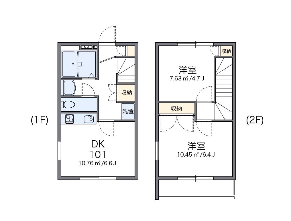 レオパレスサナロA(2DK/1階)の間取り写真