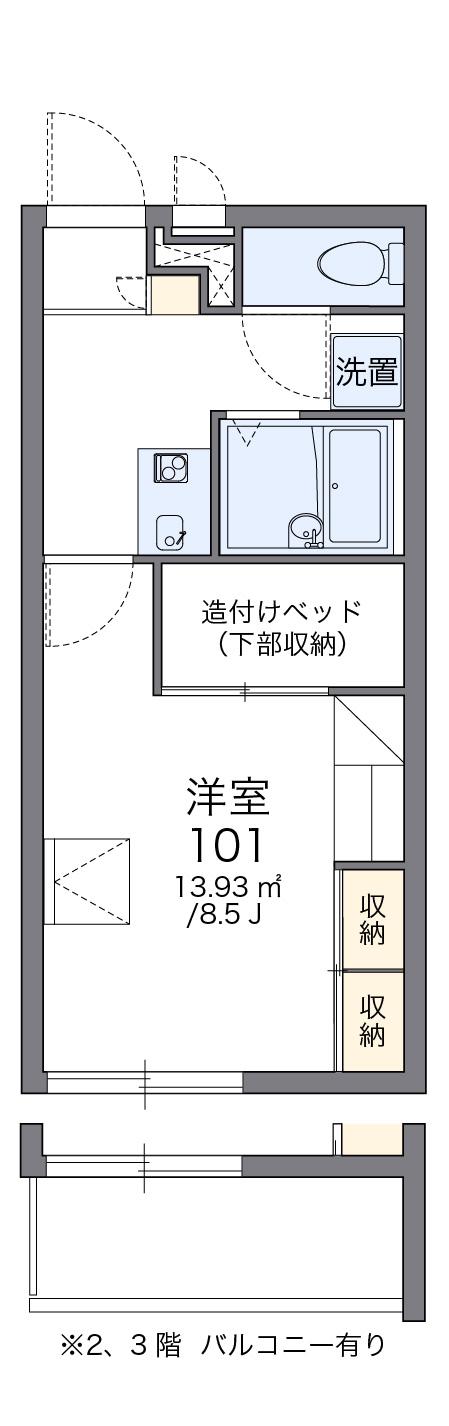 レオパレスマシェリ(1K/2階)の間取り写真