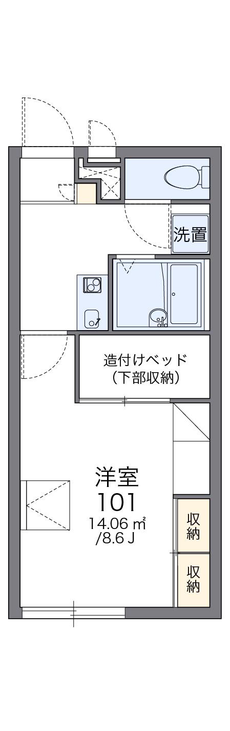 レオパレスシェルズ(1K/1階)の間取り写真