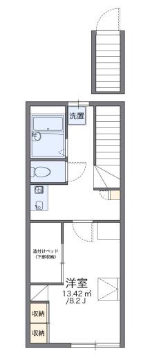 レオパレスセイコーⅡ(1K/2階)の間取り写真
