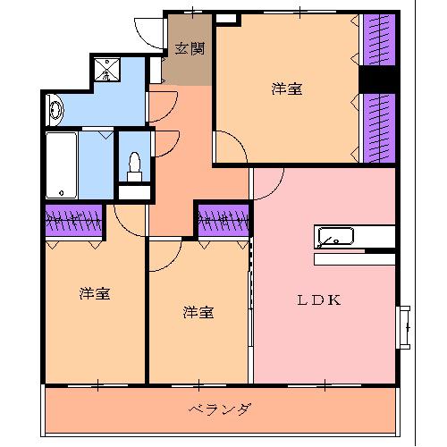 リバーサイド天神(3LDK/10階)の間取り写真