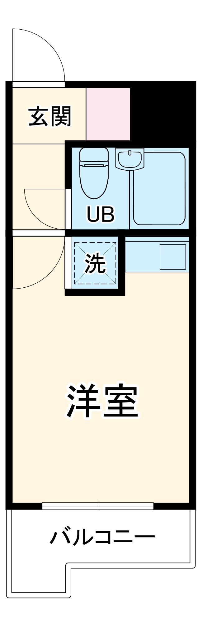 スカイコート横浜弘明寺(ワンルーム/2階)の間取り写真