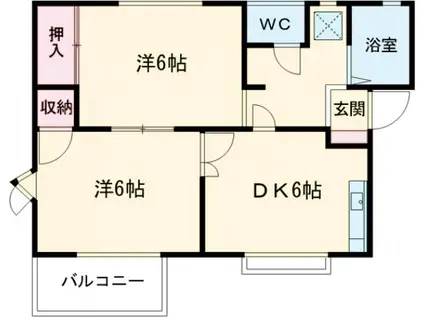 コーポマスブチJ(2DK/1階)の間取り写真