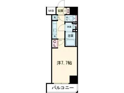 メインステ-ジTOKYO ノース HY`S(1K/4階)の間取り写真