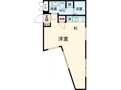 LEGALAND幡ヶ谷ANNEX(ワンルーム/2階)の間取り写真