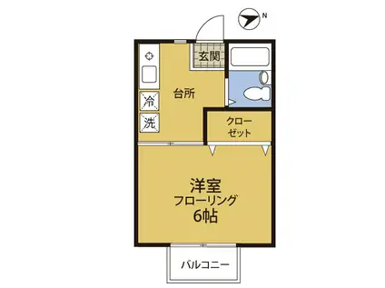 エステート長津田Ⅰ(1K/1階)の間取り写真