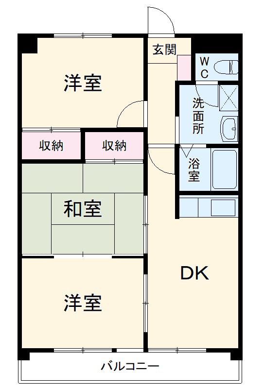 エステート座間(3DK/5階)の間取り写真