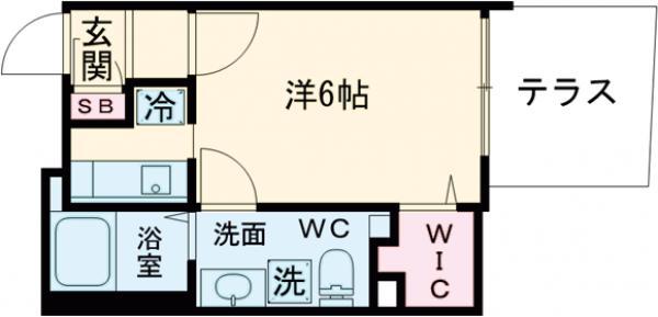 BRANCHE西新宿イースト(1K/1階)の間取り写真