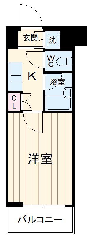 ルーブル溝の口(1K/4階)の間取り写真