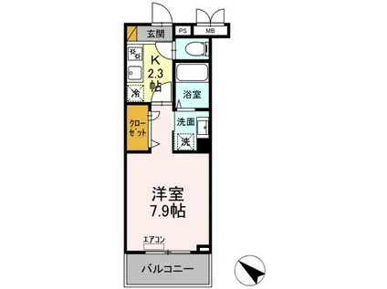 AGREVE(1K/7階)の間取り写真