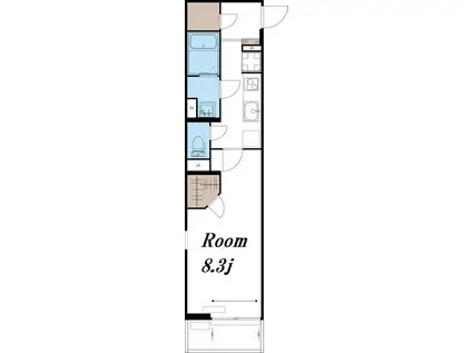 ヴィラ本厚木(1K/1階)の間取り写真