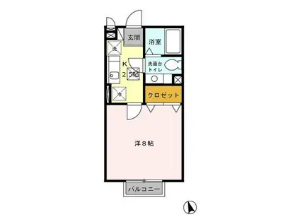 ST北野(1K/2階)の間取り写真