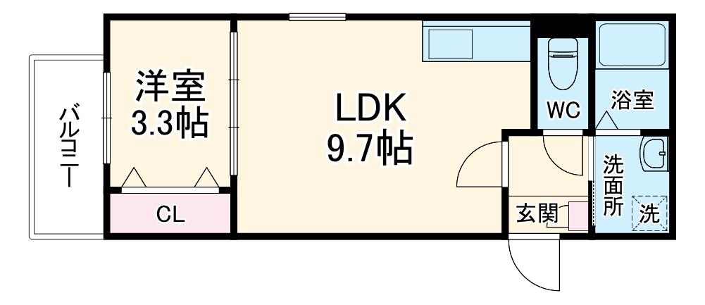 ジーメゾン名古屋松下クレスト(1LDK/2階)の間取り写真