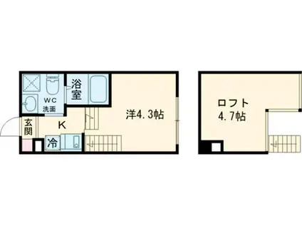 ハーモニーテラス亀有Ⅱ(ワンルーム/1階)の間取り写真