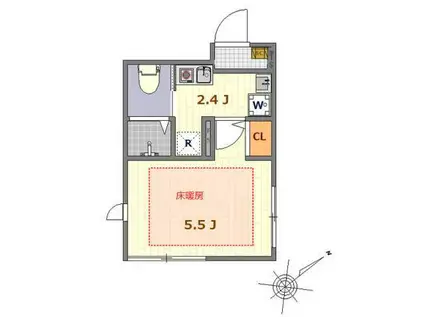 THE ROOM´S羽田(1K/3階)の間取り写真