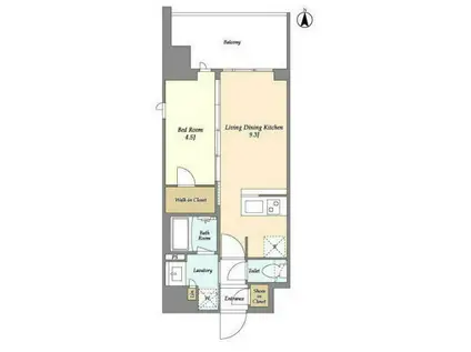 グランカーサ三ノ輪Ⅴ(1LDK/10階)の間取り写真
