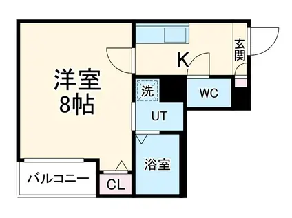 JACK NISHIKI Ⅰ(1K/2階)の間取り写真