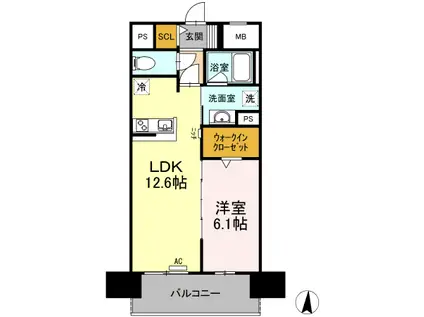 CASA94(1LDK/9階)の間取り写真