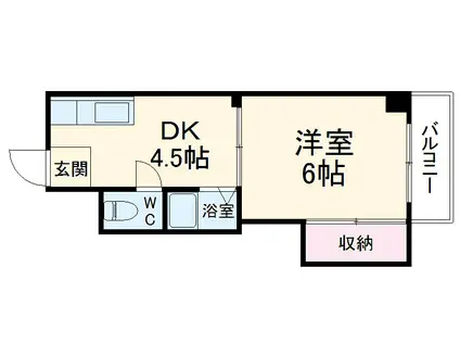 メゾンベルジュール(1K/4階)の間取り写真
