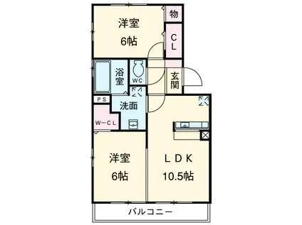フェリーチェ A・B(2LDK/3階)の間取り写真