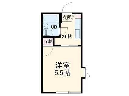 ヒロコーポ(1K/1階)の間取り写真