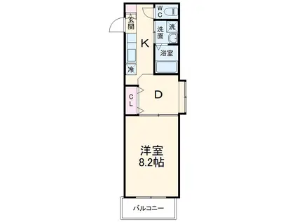 マイフェアー相模原(1DK/3階)の間取り写真