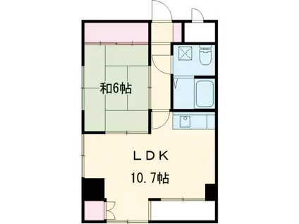 プラトー星(1LDK/2階)の間取り写真