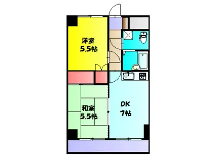 プラトー星(2DK/3階)の間取り写真