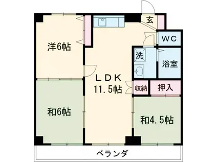 プラトー星(3LDK/3階)の間取り写真