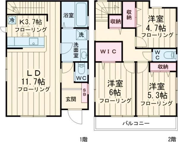 青梅線 福生駅 徒歩28分 1階建 築4年(3LDK)の間取り写真