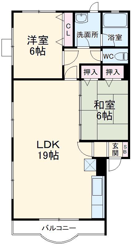 ロイヤルヴィクトリアⅢ番館(2LDK/3階)の間取り写真