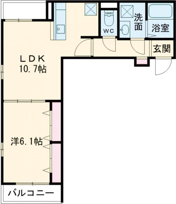 PALAZZO北千住(1LDK/3階)の間取り写真