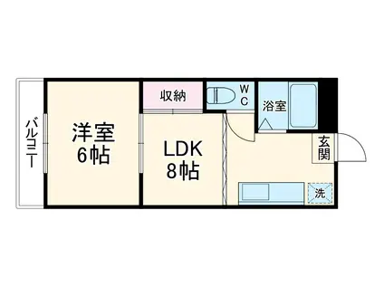 第3磯部コーポ B棟(1LDK/4階)の間取り写真