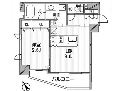 クリオ渋谷ラ・モード(1LDK/3階)の間取り写真
