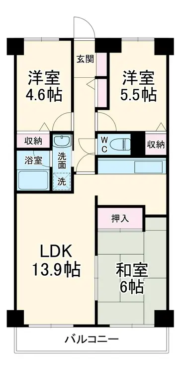 ビューハイツ高山 4階階 間取り