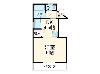 日和ビレッジ(1DK/2階)の間取り写真