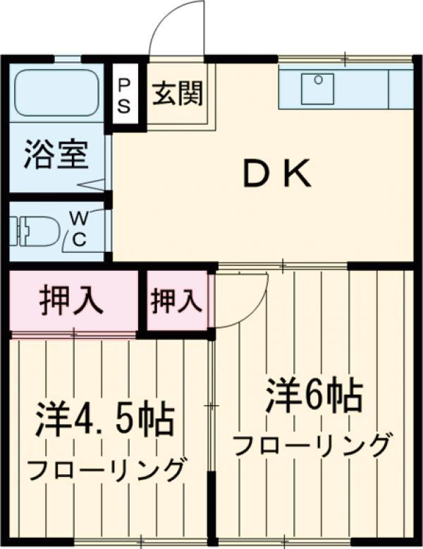 コーポ前田第2(2DK/2階)の間取り写真