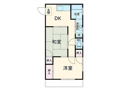 磯部アパート(2DK/2階)の間取り写真