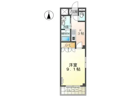 フィオーレ(1K/1階)の間取り写真