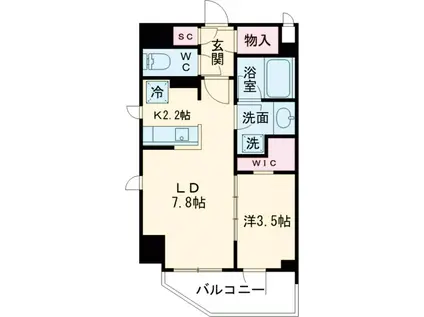 KDXレジデンス上石神井2(1LDK/2階)の間取り写真