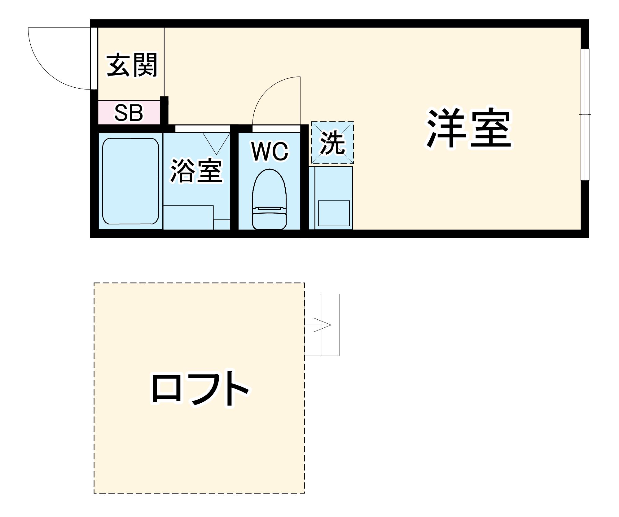 ユナイト東寺尾リチャーズの丘(ワンルーム/2階)の間取り写真