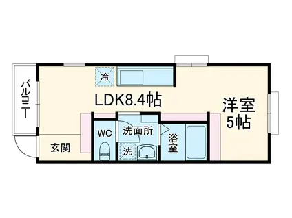 ベーネ海老名(1LDK/1階)の間取り写真