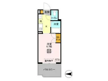 パティオ坂巻(1K/3階)の間取り写真