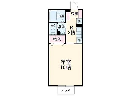 白根プレジオAB(1K/2階)の間取り写真